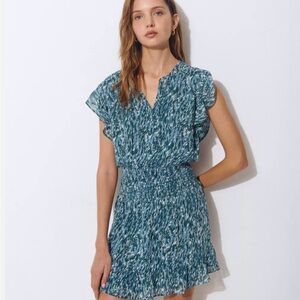 Smocked waist print dress I BROWNIE | Size XS